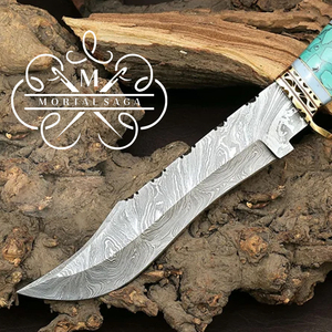 High Quality Damascus Steel Hunting Knife – Full Tang Tactical Outdoor Survival Knife with Luxury Resin & Wood Handle – Sharp - Product Image 6