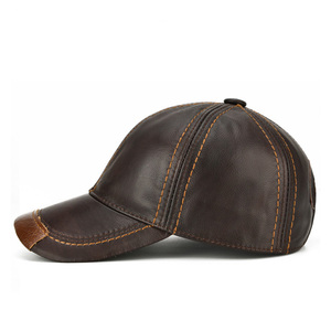 Brown Canvas Baseball <b>Cap</b> Curved Brim Snapback Hat Adjustable Unisex Casual Outdoor Breathable Waterproof Button Summer <b>Winter</b> - Product Image 3
