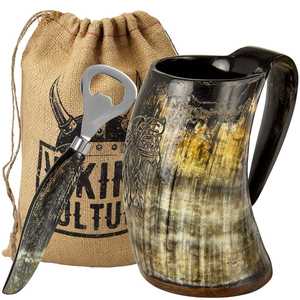 Los cuernos para beber son populares para eventos temáticos (como reenactas vikingas), festivales y como piezas decorativas. - Product Image 3