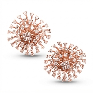 Pendientes de Oro Rosa de 14K de Primera Calidad, 6.42 Gramos, Joyería Fina Elegante para Uso Diario, Regalo de Aniversario, Colección - Product Image 2