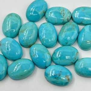 Pierre précieuse turquoise bleue de Mohave, forme ovale, non montée, pour la création de bijoux - Product Image 1