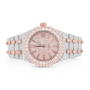 Luxury Quartz Business Sport <b>Iced</b> <b>Out</b> Diamond Style Stainless Steel Custom Bust Down <b>Watch</b> for Men - Product Image 2