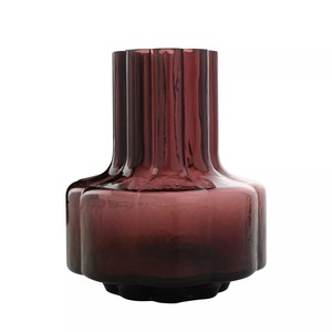 Grand vase en verre bordeaux, vase décoratif élégant de qualité supérieure pour la maison et le bureau, centre de table - Product Image 5