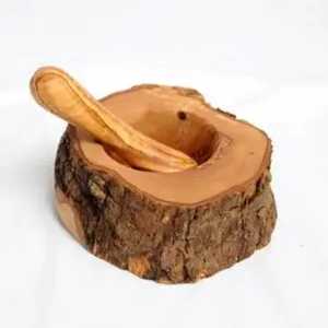 Skies Trader Hand Carved Floral Pattern Wood Mortar and Pestle Set Manual Spice <b>Herb</b> <b>Grinder</b> Garlic Crusher Grinding Bowl - Product Image 6