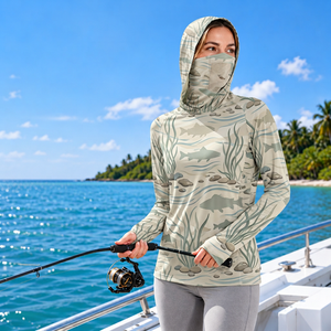 Mascarillas de Pesca de Marca Privada con Capucha Integrada para Minoristas de Ropa de Pesca para Mujer - Product Image 3