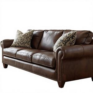 Sofá Chesterfield de Cuero Marrón Vintage de Lujo, Sofá Clásico de 3 Plazas con Detalles de Tachuelas para Sala de Estar u Oficina - Product Image 2