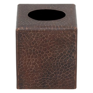 Elegant Distressed Brown Hammered Metal Waterproof Eco-Friendly Handmade Wall-Mounted Tissue Dispenser <b>Case</b> for <b>Vanity</b> Premium - Product Image 3