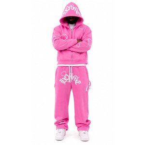 Nouveau style 2027 Survêtement à capuche pour homme, avec logo personnalisé, coupe évasée, en molleton technique, ensembles de jogging, marque privée, service OEM - Product Image 5