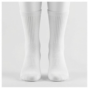 Chaussettes courtes blanches unies 100 % coton respirantes tricotées pour adultes, usage quotidien décontracté, saison printemps - Product Image 1
