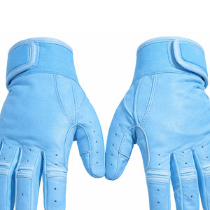 Guantes de Bateo de Béisbol y Sóftbol Ajustables de Cuero Genuino, Personalizables, Combinación Blanca y Roja, Cierre de Gancho y Bucle Ambidiestro, Duraderos - Product Image 4