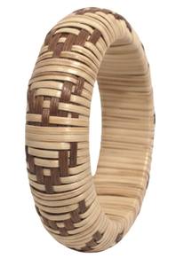 Brazalete Artesanal de Fibra Natural Marrón Sierra, Tejido con Canela, Diseño de Punta de Flecha, Joyería Boho Sostenible - Product Image 4