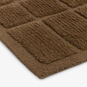 Tapis de sol marron minimaliste à motif géométrique moderne, tufté à la main, style neutre pour salon et chambre, décoration artisanale pour la maison - Product Image 1