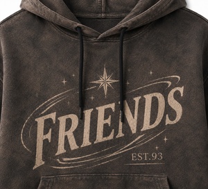 Sweat-shirt à capuche surdimensionné personnalisé pour homme en coton French Terry, pull décontracté, design délavé, imprimé sur le devant, automne - Product Image 2