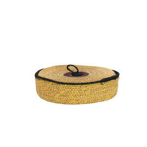 Cestas de anidación de algas marinas tejidas a mano con rayas que incluyen tapa para almacenamiento - Product Image 1