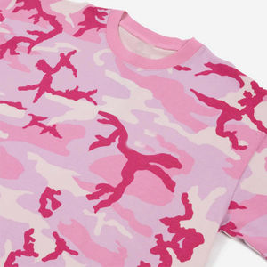 T-shirt à col rond camouflage imprimé DTG personnalisé, 100% coton, style rétro brodé, streetwear, t-shirt graphique décontracté premium pour homme, OEM Sup - Product Image 6