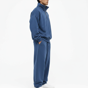 Conjunto de Sudadera Casual para Hombre con Media Cremallera, Tejido Polar, Parte Superior e Inferior a Juego, Personalización de Marca, Proveedor Mayorista OEM - Product Image 4