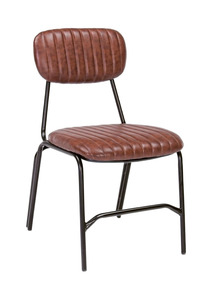 Silla de Comedor Industrial de Metal de Estilo Moderno de Mediados de Siglo, con Estructura Metálica y Tapicería de Cuero, para Restaurantes y Hoteles - Product Image 4
