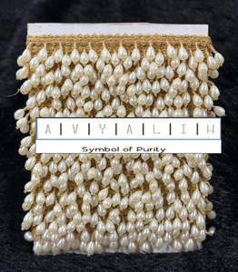 Encaje de perlas premium con cuentas en forma de gota para decoración de sarees, lehengas y vestidos de novia, y muchos más para decoración. - Product Image 6