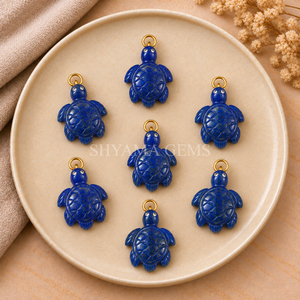 <b>Lapis</b> <b>Lazuli</b> Turtle Carved 18mm Gemstone <b>Pendant</b> for Jewelry Making Handmade Stone Animal Charm Wholesale Craft Supplies - Product Image 2