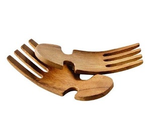 Rustic Wooden <b>Salad</b> Tossing Hands Set Multipurpose Wooden <b>Salad</b> Mixer for Cooking and Serving - Product Image 1