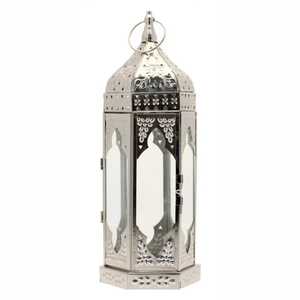 Skies Traders <b>Red</b> Metal Moroccan <b>Candle</b> Lantern Dome Cutout Pattern Stained Glass Hanging Tabletop Hurricane Holder Light - Product Image 5