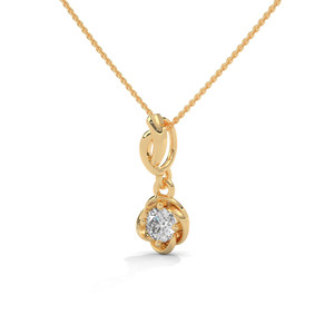 Gold Color Diamond Pendant Necklace Floral Drop <b>Chain</b> Jewelry for Women Gift Party Wear - Product Image 2