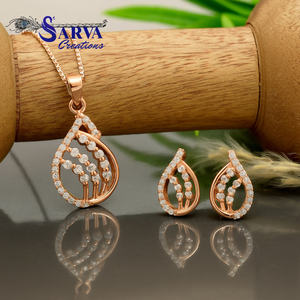 Ensemble de bijoux en argent 925 avec zircon en forme de goutte d'eau, collier et boucles d'oreilles plaqués rhodium, bijoux de luxe pour femmes, pour mariage et soirée - Product Image 6