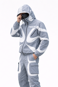 Custom Hooded Polyester Windbreaker Tracksuit <b>Men</b> Streetwear Y2K Cargo Pants Set Lightweight Zip Up USA Supplier <b>men's</b> jackets - Product Image 3