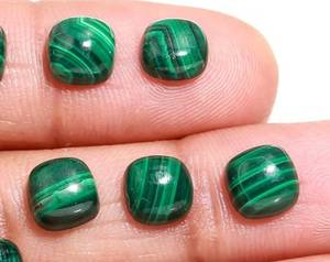 Malachite verte naturelle riche, cabochon rond, pierre précieuse non montée, taille calibrée 6 mm, pour la fabrication de bijoux avec jeu de couleurs - Product Image 3