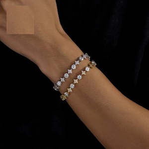 Pulsera de Plata de Moda al por Mayor, Joyería Hip Hop, Pulsera de Estrella con Moissanita de Color D para Regalo de Amigos - Product Image 3