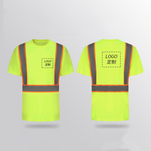 เสื้อทำงานผู้ชายแบบมองเห็นได้ชัดเจนพร้อมแถบสะท้อนแสง กระเป๋าหน้าอก ผลิตจากโพลีเอสเตอร์ สำหรับงานด้านความปลอดภัย - Product Image 4