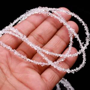 ลูกปัดเพชรเฮอร์คิเมอร์เกรด AAA แบบไม่เจียระไน ลูกปัดเพชรดิบธรรมชาติ ลูกปัดควอตซ์เพชรเฮอร์คิเมอร์ ขนาด 3-4 มม. สำหรับทำเครื่องประดับ - Product Image 5