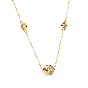 Collier avec diamants en serti clos au design délicat, certifié IGI, diamants de laboratoire certifiés, diamants créés en laboratoire, diamants fins - Product Image 5