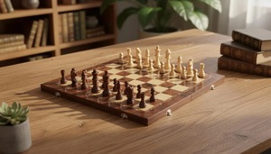 ILAHI's Eco-Friendly Rustic Polished Rectangle <b>Chess</b> <b>Board</b> Game 100% Handmade Pure Wood Animal/Love Style Customized Size <b>Chess</b> - Product Image 2
