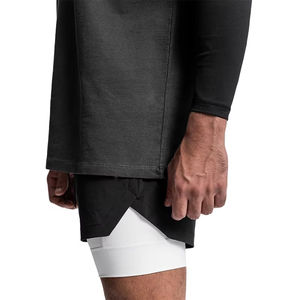 เสื้อยืดกีฬาคอกลมแขนสั้นแบบเรียบ ผลิตตามแบบ OEM/ODM ผ้าฝ้ายผสมใยไผ่สั่งทำพิเศษ - Product Image 6