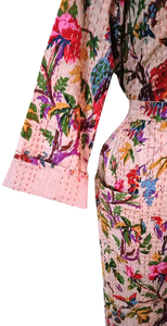 Bata Kimono con Estampado de Dibujos Animados para Mujer, Suave y Transpirable, de Algodón, para Verano, Hecha a Mano, ODM, Cuello en V, Cintura Elástica, Largo Completo - Product Image 3