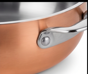 Stainless Steel Saute <b>Pan</b> With Lid Minimalist Design Durable Metal Cookware For Gas Use <b>And</b> Induction Stoves Use - Product Image 2