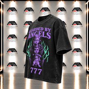 เสื้อยืดโอเวอร์ไซส์ลายกราฟิกเทวดาสีดำสำหรับผู้ชาย สไตล์วินเทจ กอธิค สตรีทแวร์ ผ้าฝ้าย 100% - Product Image 4