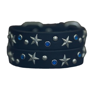 Vente chaude de qualité supérieure 100% collier de chien en cuir véritable avec goujon étoile fournisseur indien fabricant en gros exportations Saman - Product Image 1