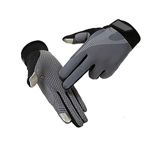 Guantes de Senderismo Unisex para Exteriores, Negros y Grises, Tejidos, Transpirables, con Estampado, Dedos Completos, Casuales para Adultos, de Verano, Ecológicos, con Cierre - Product Image 6