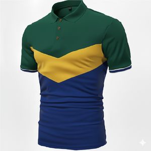 Polo homme tendance, respirant, en coton, manches courtes, coupe ajustée, décontracté, pour le golf, idéal pour l'été - Product Image 5