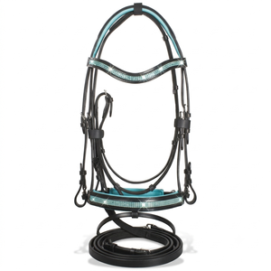 Brida para Caballo TAK Equestrian con Cristales y Narigueira Acolchada, de Cuero Premium y Cristales, Brida Snaffle - Product Image 2