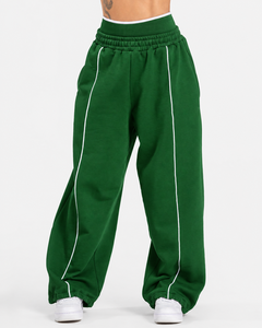 Wholesale <b>Women</b> Contrastline Zip <b>Jacket</b> Tracksuit Set Casual Two Piece Outfit Relaxed Fit Wide Leg Pants Matching Clothing Style - Product Image 5