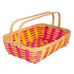 Multicolor Indian Handcrafted <b>Bamboo</b> Storage <b>Basket</b> with Handle Natural Woven <b>Basket</b> Available at Wholesale Price - Product Image 2