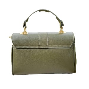 Bolso de mano Royaa de cuero verde oliva con asa superior y cierre dorado, mini bandolera de piel de vaca, bolso de moda, cartera de mano verde oliva - Product Image 2