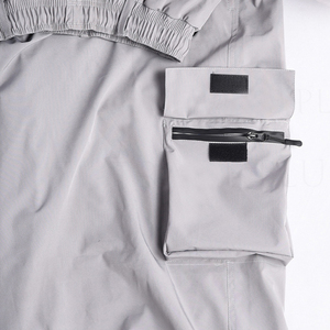 Pantalones Cargo Grises Unisex con Cintura Ajustable con Cordón, Puños Elásticos, Transpirables, de Poliéster, Estilo Urbano, de Pierna Ancha para Adultos - Product Image 6