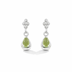 Ishime Jewels PC12E 925 Sterling <b>Silver</b> Peridot Oval <b>Stud</b> Earrings Rose Gold Plated Prong Setting Artistic Curve Luxury Designer - Product Image 4