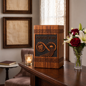 Wooden <b>Memorial</b> Urn Custom Engraved Cremation Keepsake <b>Box</b> Decorative Tribute Urn for Remembrance Gift - Product Image 3