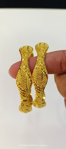 22k Solid Gold <b>Bangle</b> Set for Women Traditional Indian Filigree Flower Design Gold Kada <b>Bracelets</b> Bridal Wedding Jewelry - Product Image 2