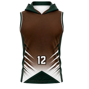 Ensemble Maillot et Short de Football 7v7 à Capuche Sans Manches Personnalisable avec Nom et Numéro du Joueur, Design par Sublimation, pour Entraînement et Matchs d'Équipe 100% - Product Image 3